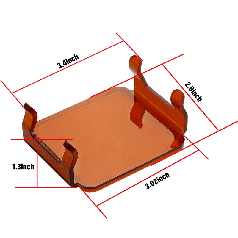 LTEODCHEW 3 Inch Amber LED Pods Covers, 2 Pack, Protective Polycarbonate, Easy Snap-On Installation - Image 2